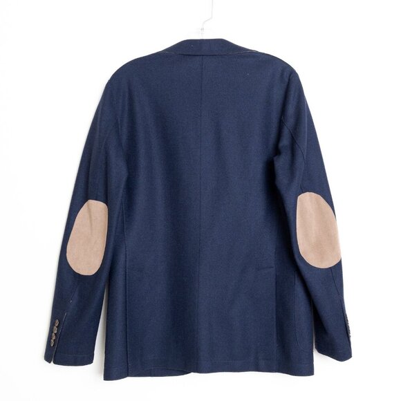 ELEVENTY Sports Jacket Navy Wool Coat Elbow Patch Two Button Blazer US 40 EU 50 - Picture 2 of 15